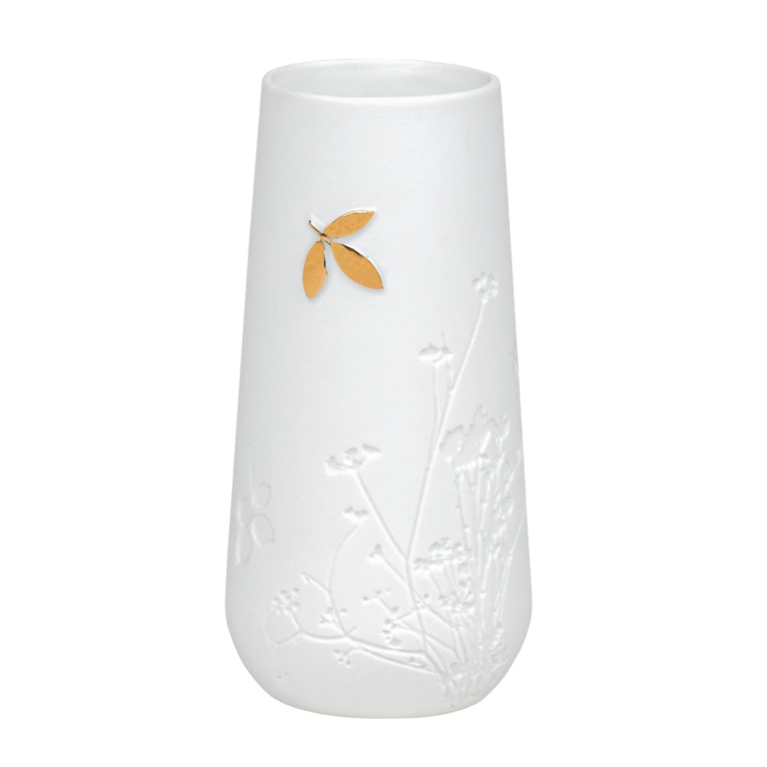 Porzellangeschichten Goldblatt Minivase Blatt mitte