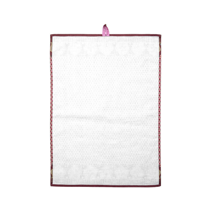 Tea Towel Flower Festival Scallop Dark Pink 50x70 cm
