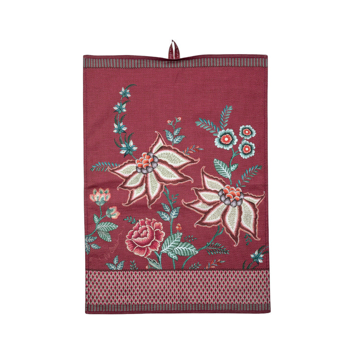 Tea Towel Flower Festival Dark Pink 50x70 cm