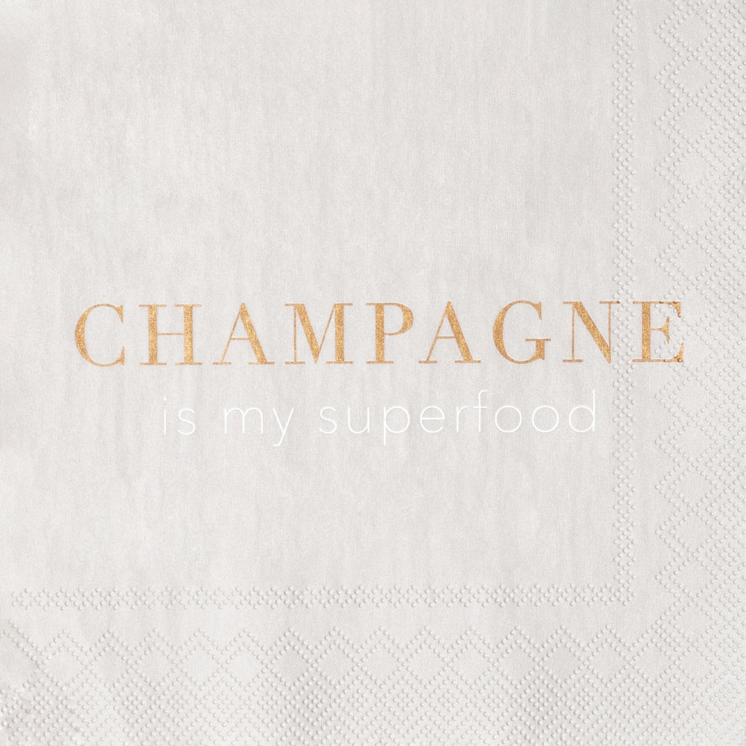 Cocktailserviette "Champagne is my superfood"