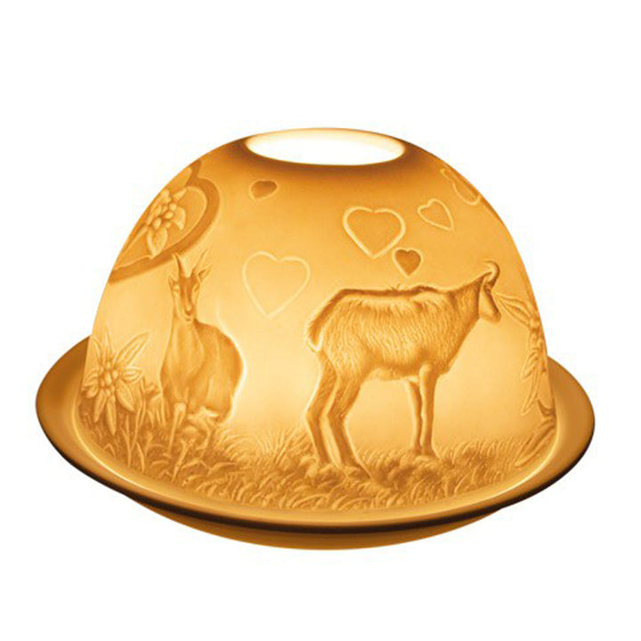 Teelichtkuppel aus Porzellan - Gämse