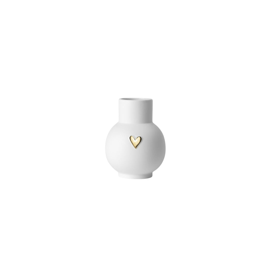 Kugelvase Herz Gold