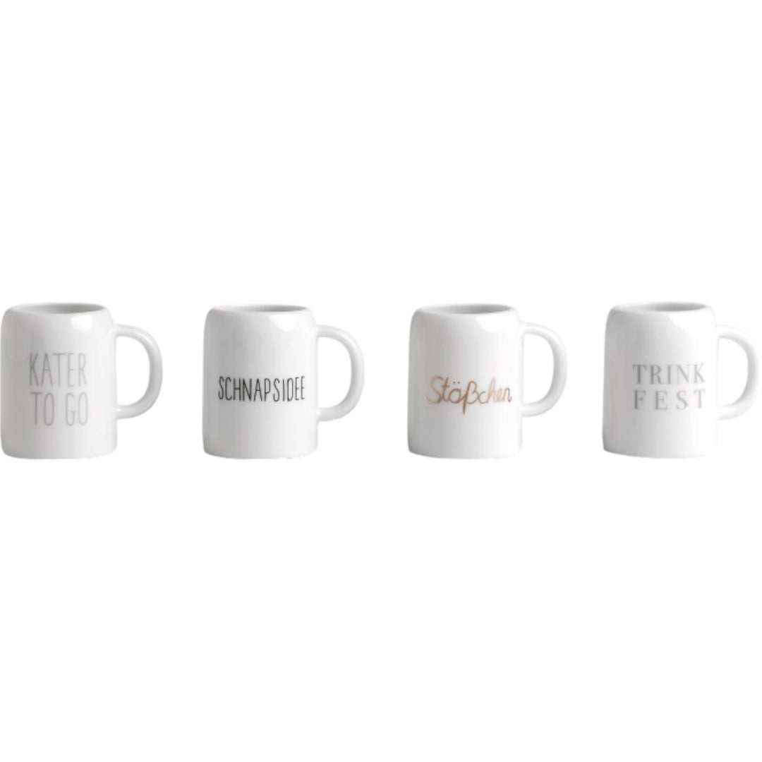 Schnapsstamper/Bierkrug Pinnchen (4 Designs)