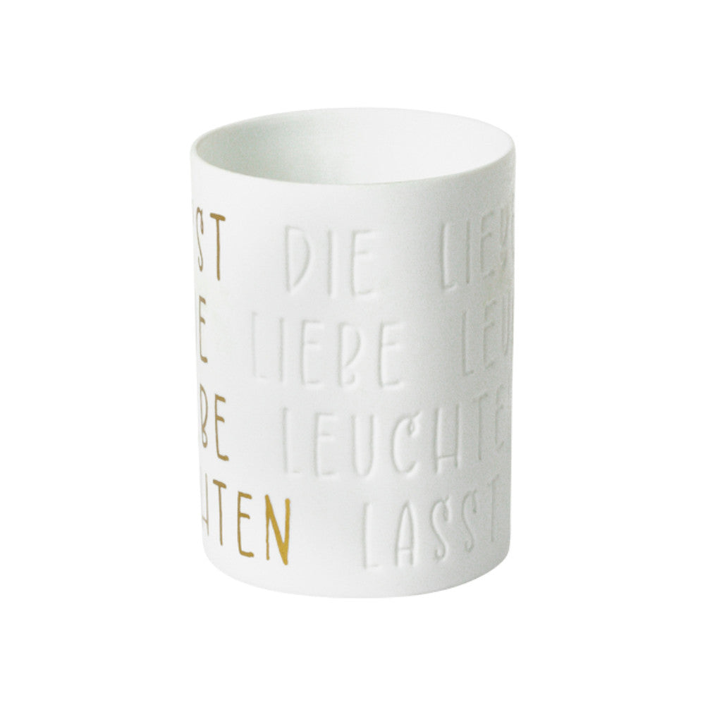 Teelichthalter "Lasst die Liebe leuchten"