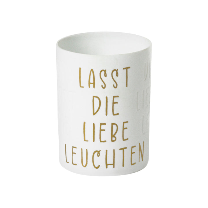 Teelichthalter "Lasst die Liebe leuchten"