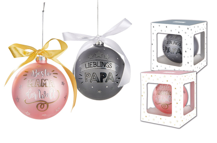 Glas Baumkugel Weihnachtszauber 'Beste Mama der Welt'