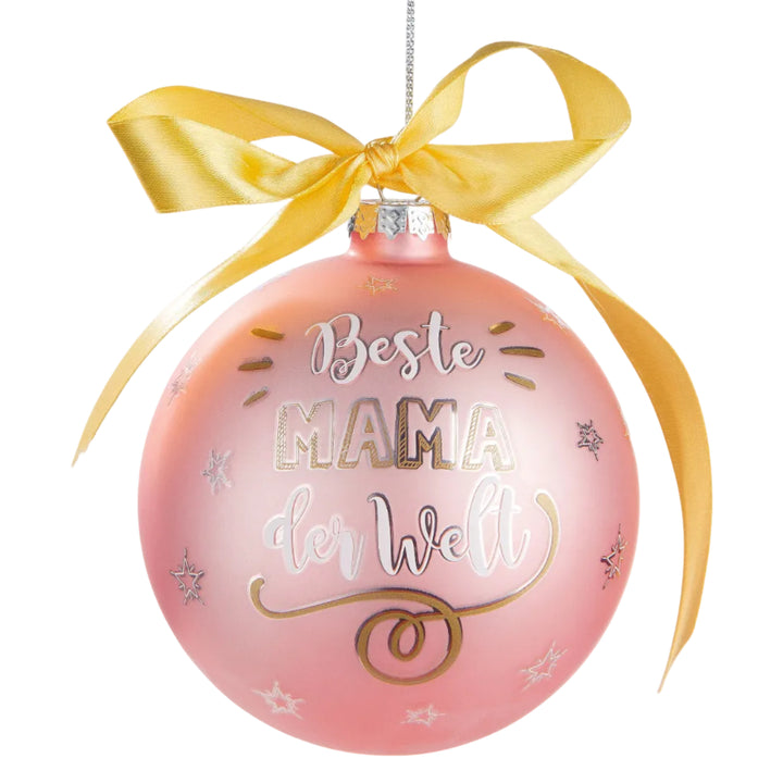 Glas Baumkugel Weihnachtszauber 'Beste Mama der Welt'