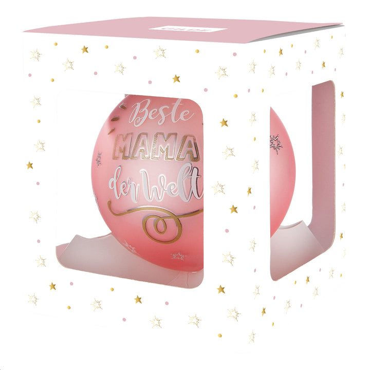 Glas Baumkugel Weihnachtszauber 'Beste Mama der Welt'