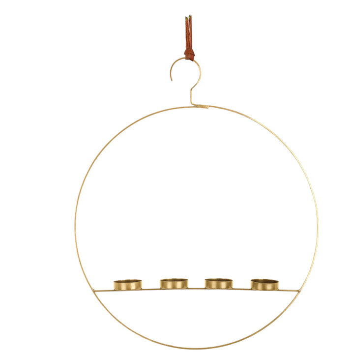 Candle Holder Wreath Gold for Tea Lights