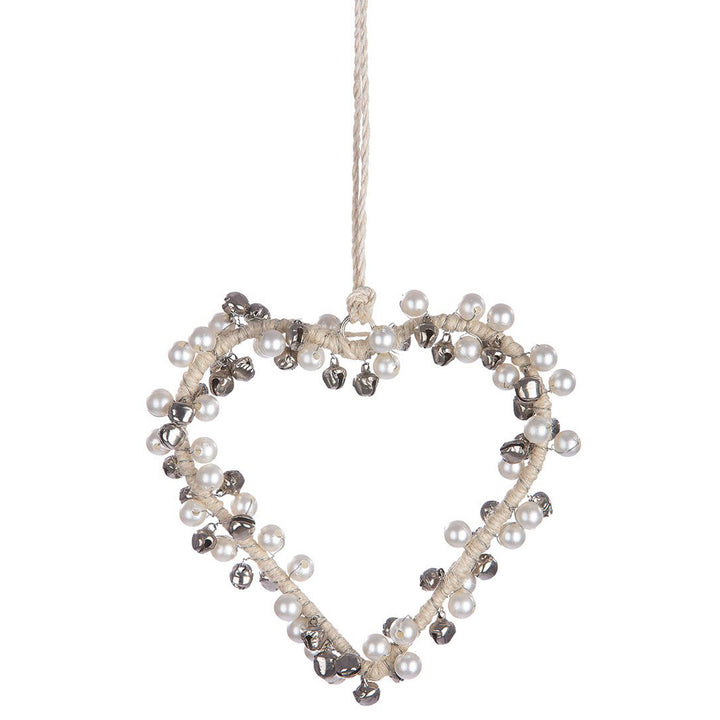 Textile Pendant Heart 'Pearl'