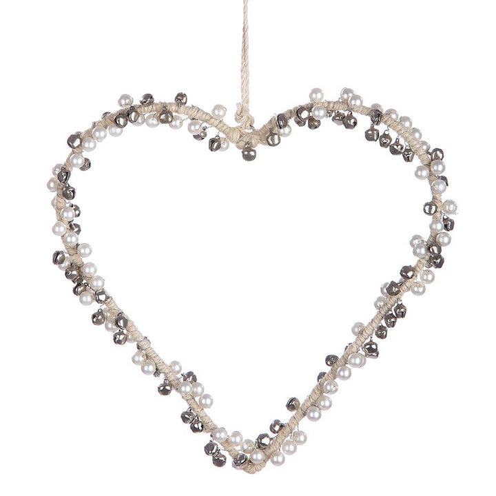 Textile Pendant Heart 'Pearl'