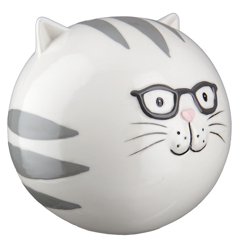 Spardose Katze, rund „Brillo“ klein