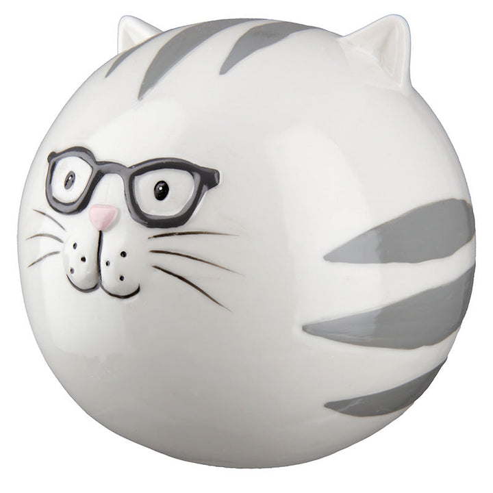 Spardose Katze, rund „Brillo“ klein