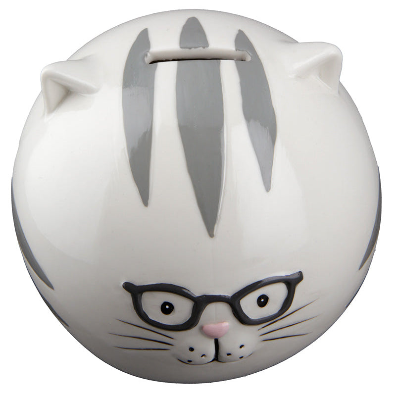 Spardose Katze, rund „Brillo“ klein