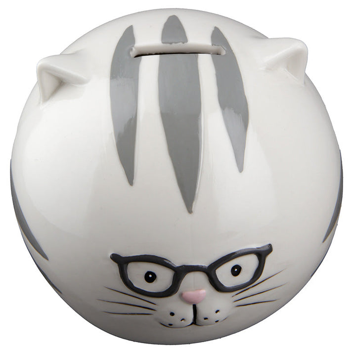 Spardose Katze, rund „Brillo“ klein