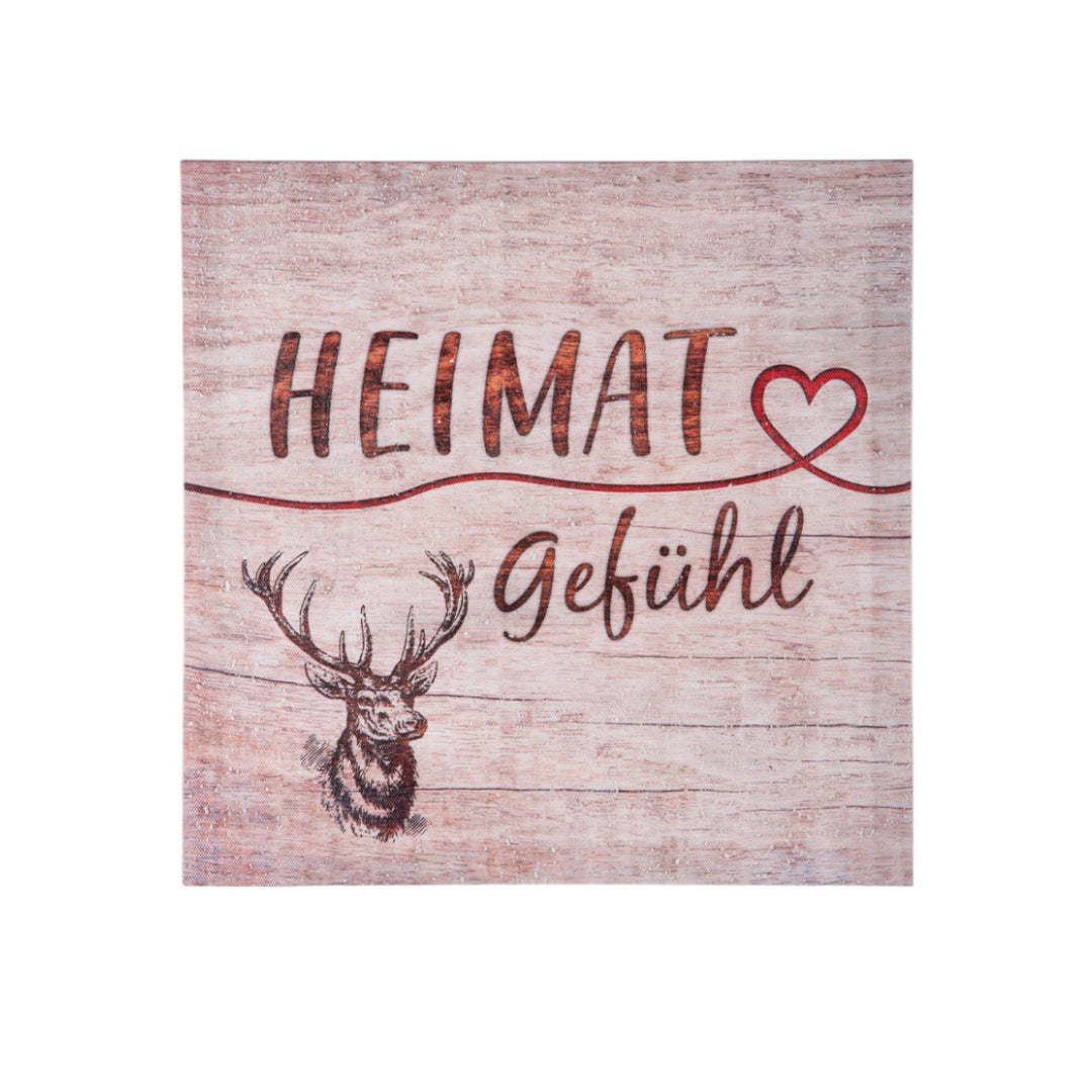 Holz/Leinen Bild Gemälde 'Heimat'rt