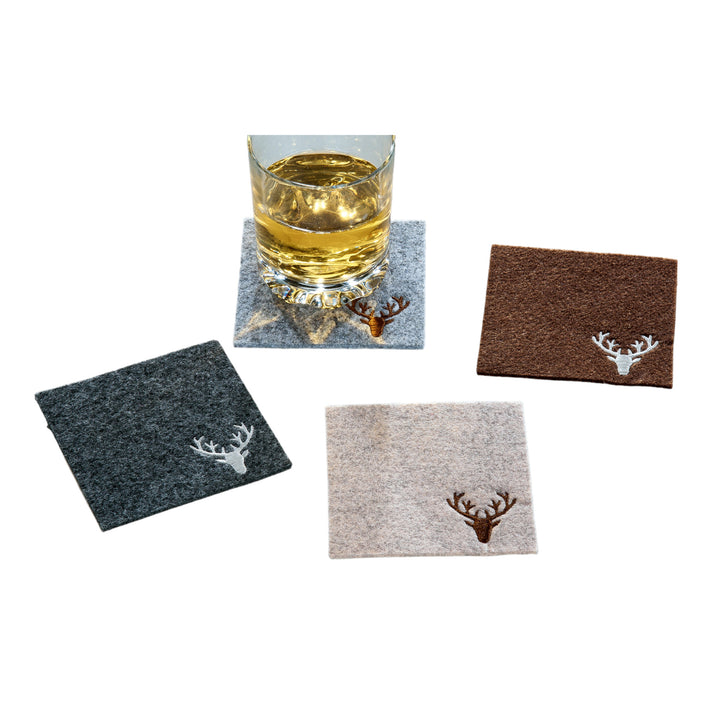 Filz Untersetzer quadratisch "Hirsch"