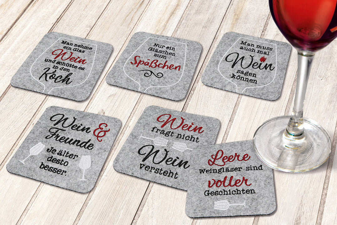 Filz Untersetzer quadratisch "Weinfest"