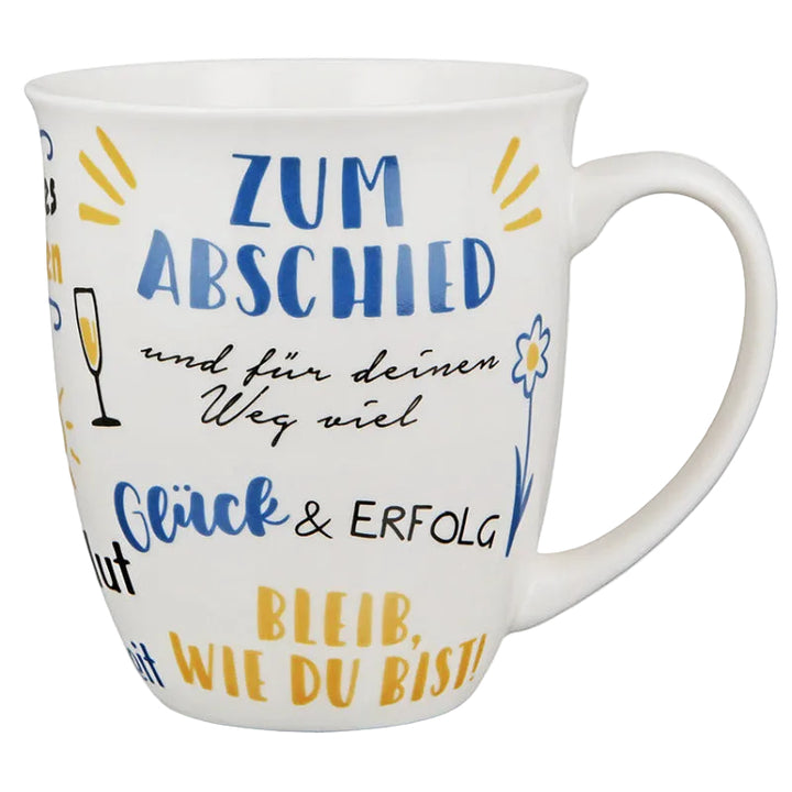 Porzellan Jumbo-Tasse 'Zum Abschied'