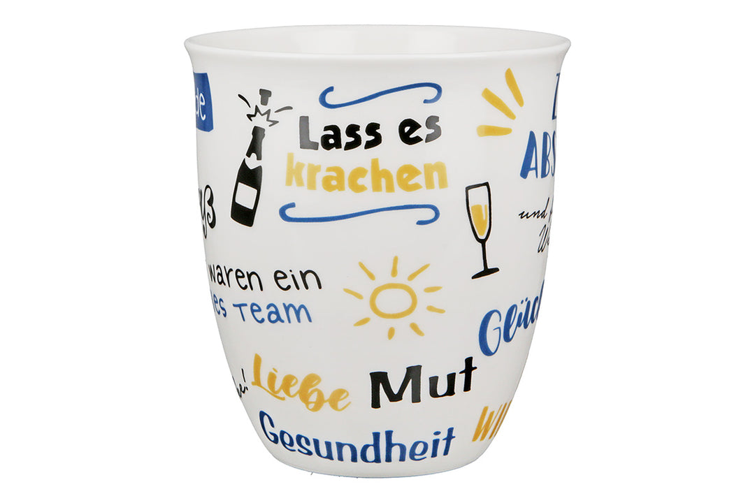 Porzellan Jumbo-Tasse 'Zum Abschied'