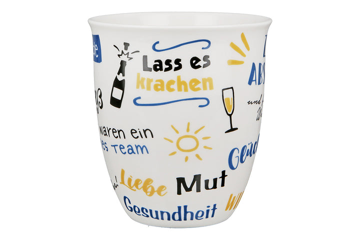 Porzellan Jumbo-Tasse 'Zum Abschied'