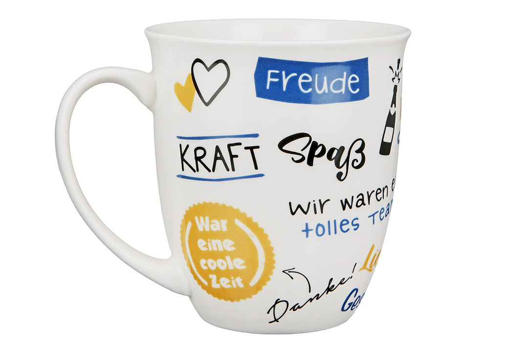 Porzellan Jumbo-Tasse 'Zum Abschied'