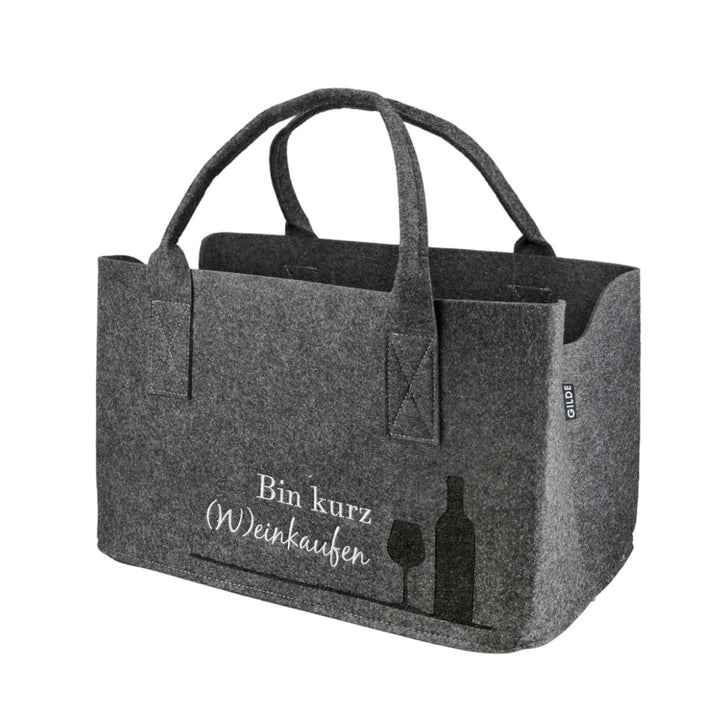 Filz Tasche 'bin kurz (W)einkaufen'