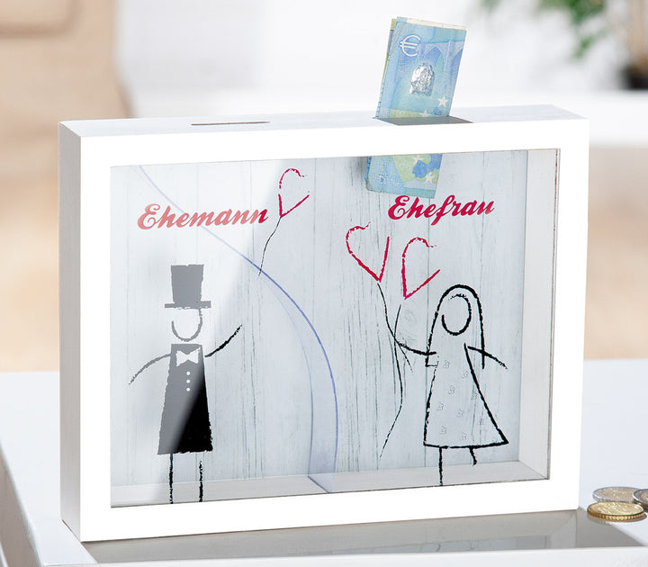 Spardose rechteckig „Hochzeitspaar“