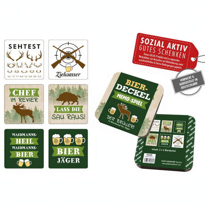Bierdeckel-Set Memo-Spiel  "Der Brüller"