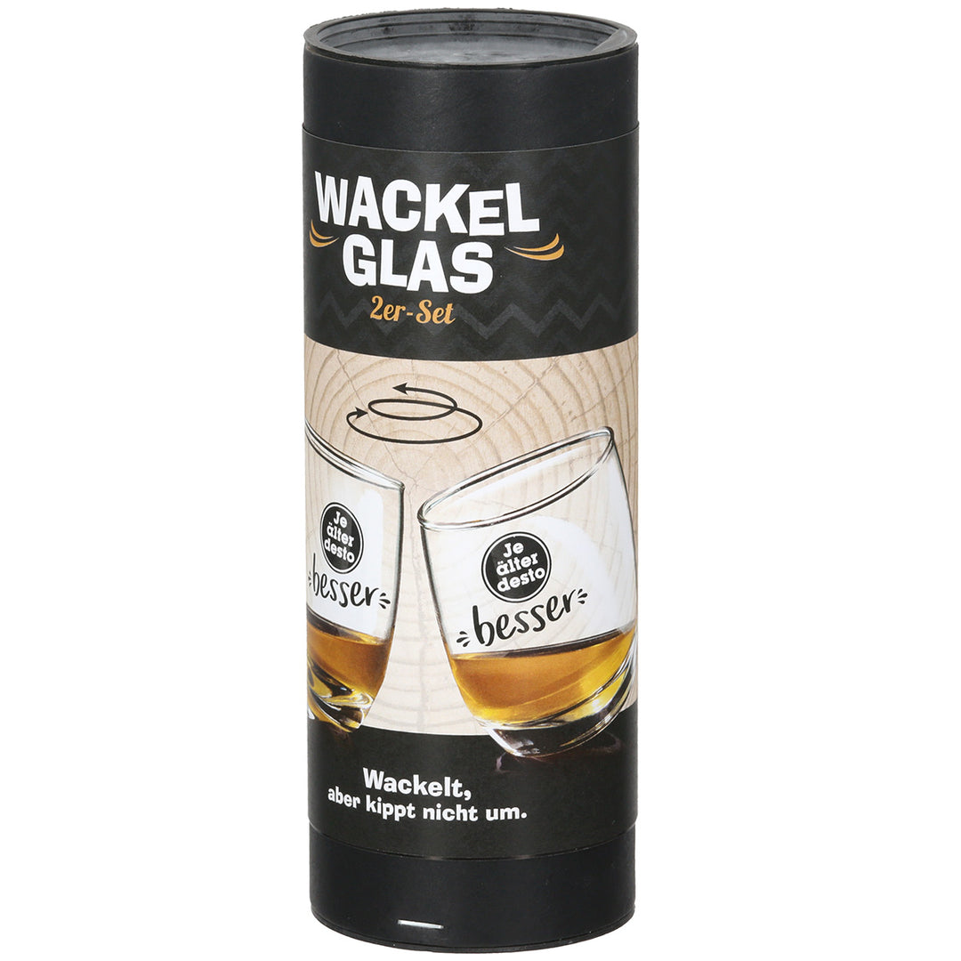 Glas Wackelglas „Je älter desto besser“ 2er-Set