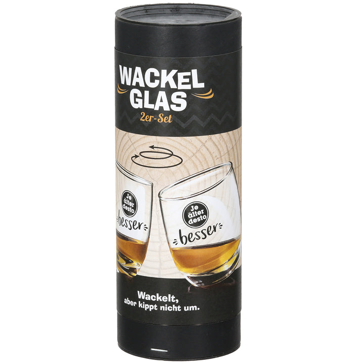 Glas Wackelglas „Je älter desto besser“ 2er-Set