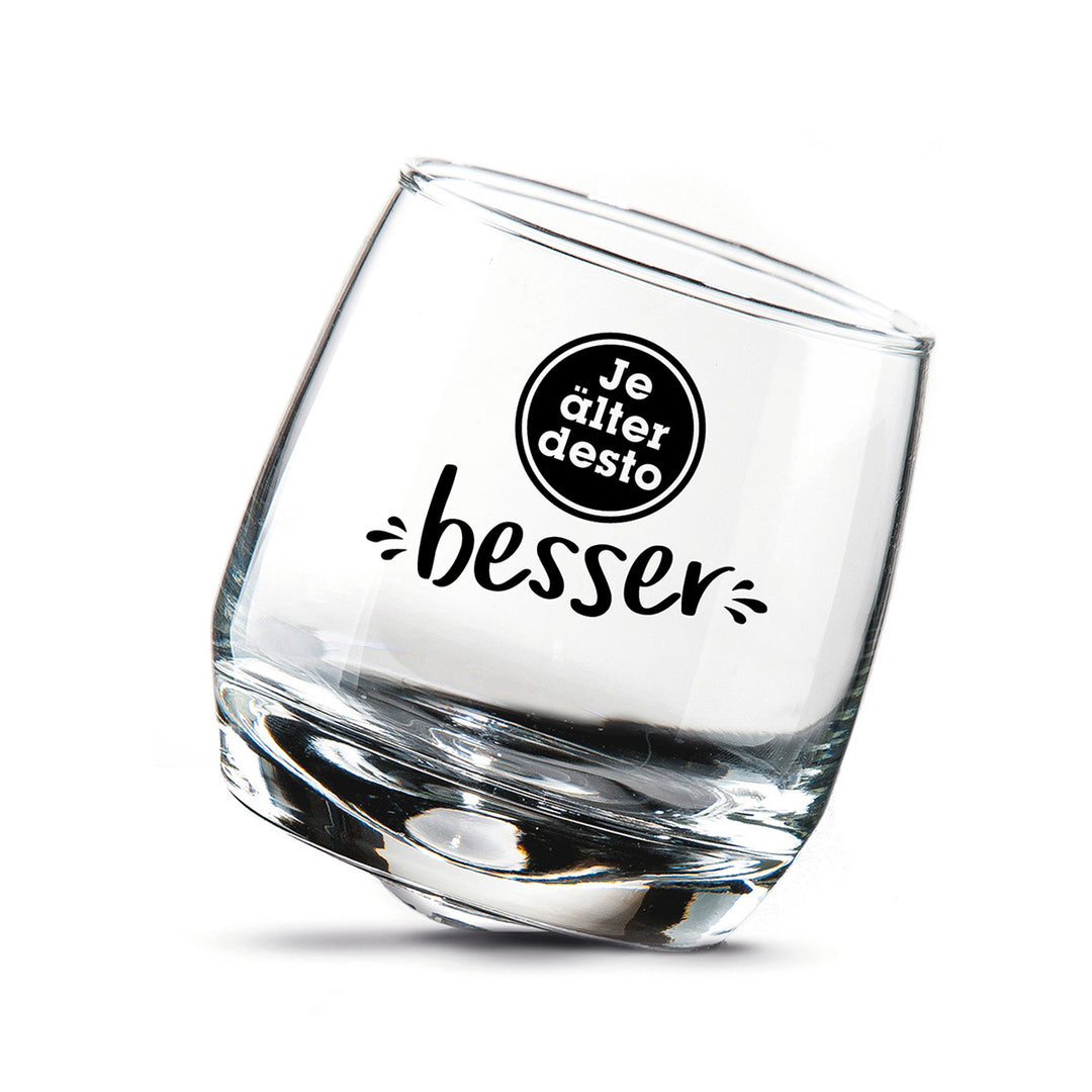 Glas Wackelglas „Je älter desto besser“ 2er-Set
