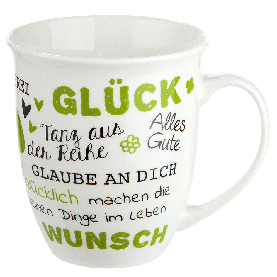 Porzellan Jumbo-Tasse 'Glück'