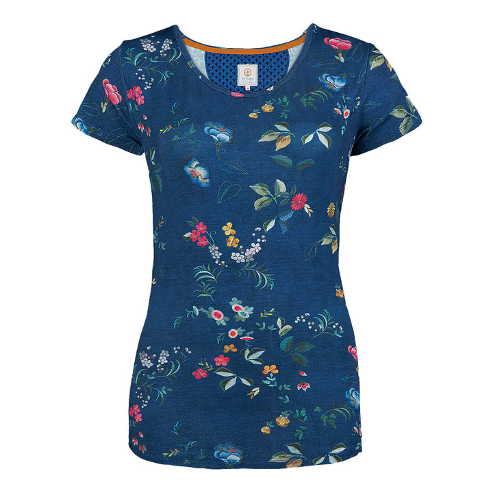 Tilly short sleeve shirt Tokyo Blossom Dark Blue M