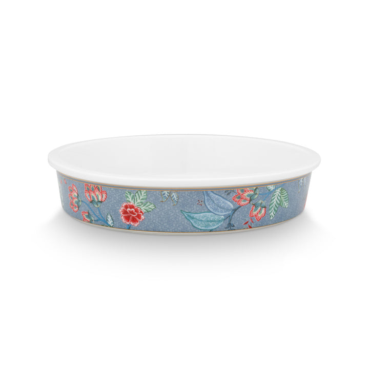 Pip Studio Auflaufform Rund Flower Festival Hellblau 25,5 x 5 cm