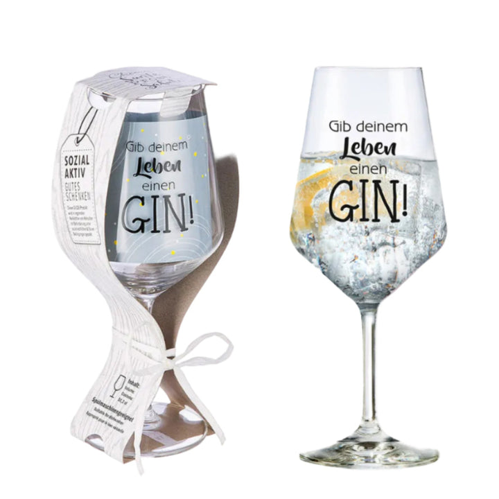 Weinglas "Gib deinem Leben einen Gin!"