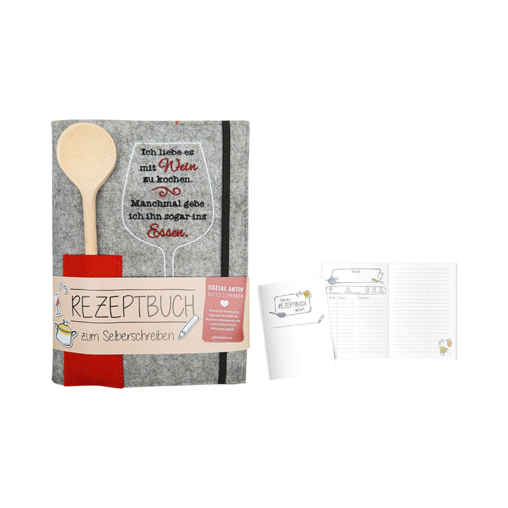 Rezeptbuch aus Filz zum Selberschreiben