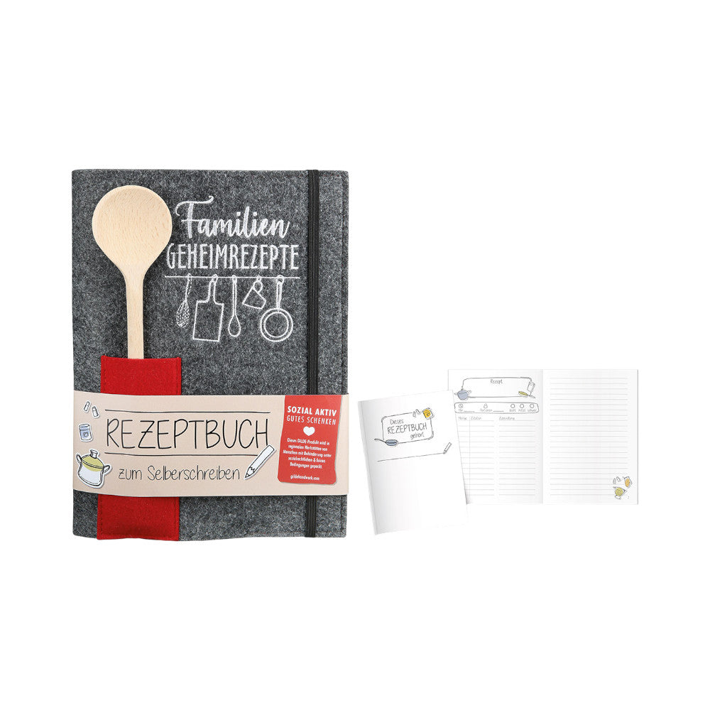 Rezeptbuch aus Filz zum Selberschreiben