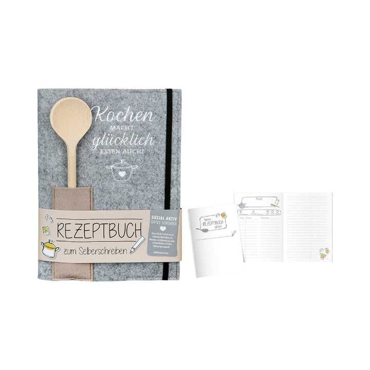 Rezeptbuch aus Filz zum Selberschreiben