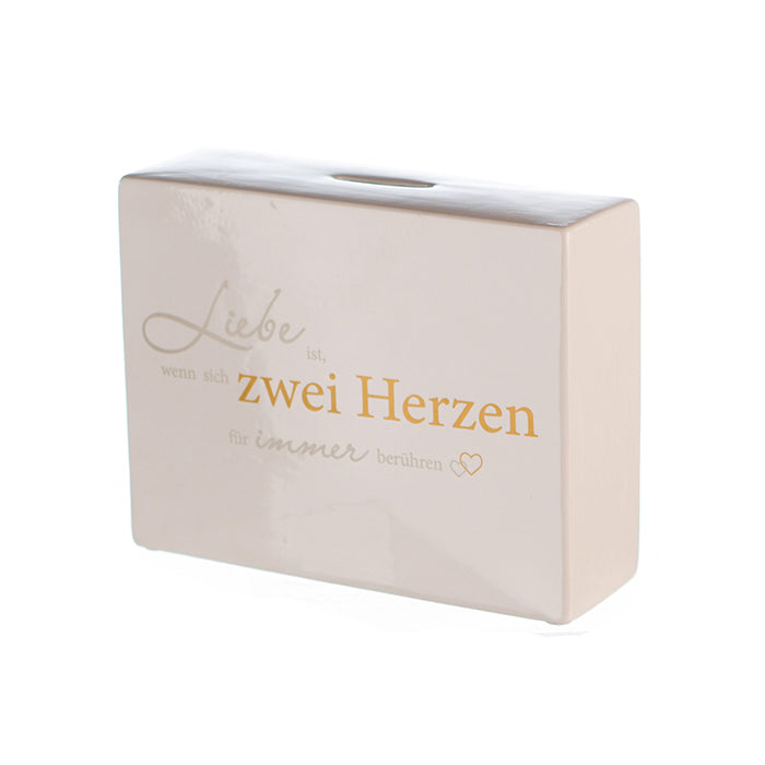 Ceramic Money Box Heart 'Dandelion'