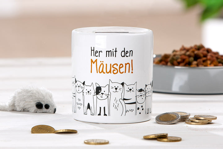 Spardose zylindrisch „Katzenbande“