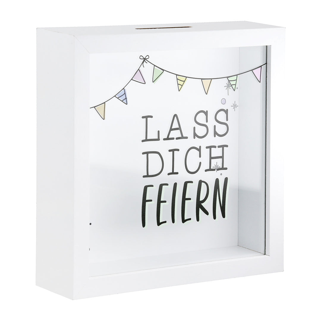 Spardose quadratisch „Glückwunsch“