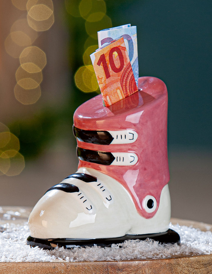 Keramik Spardose 'Skischuh'