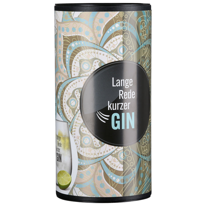 Ginglas rund „Lange Rede kurzer GIN“
