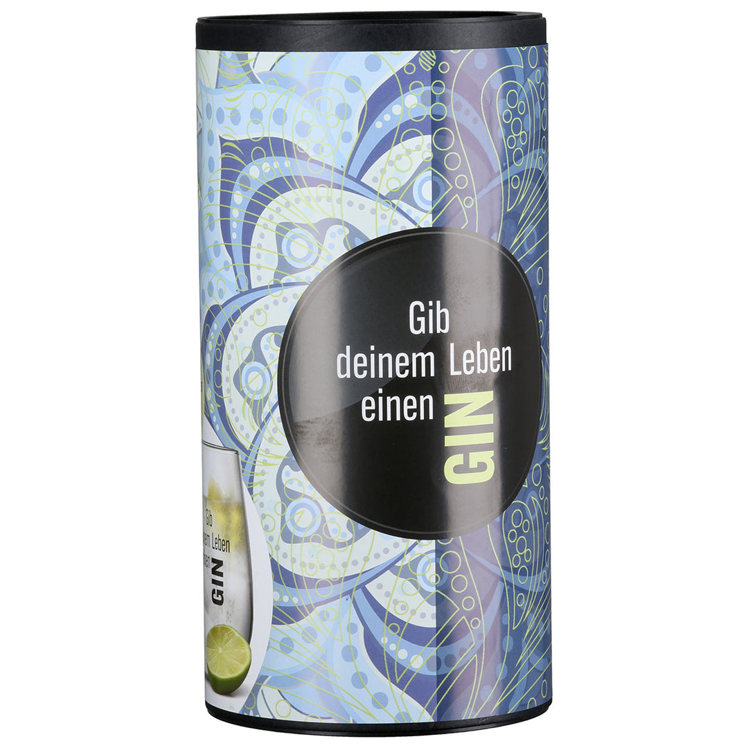 Ginglas rund „Gib deinem Leben einen GIN“
