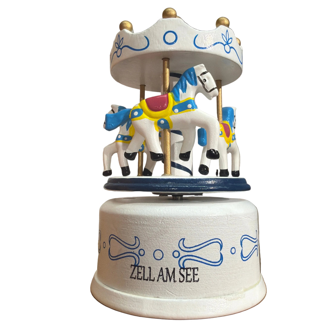 wooden carousel blue/white