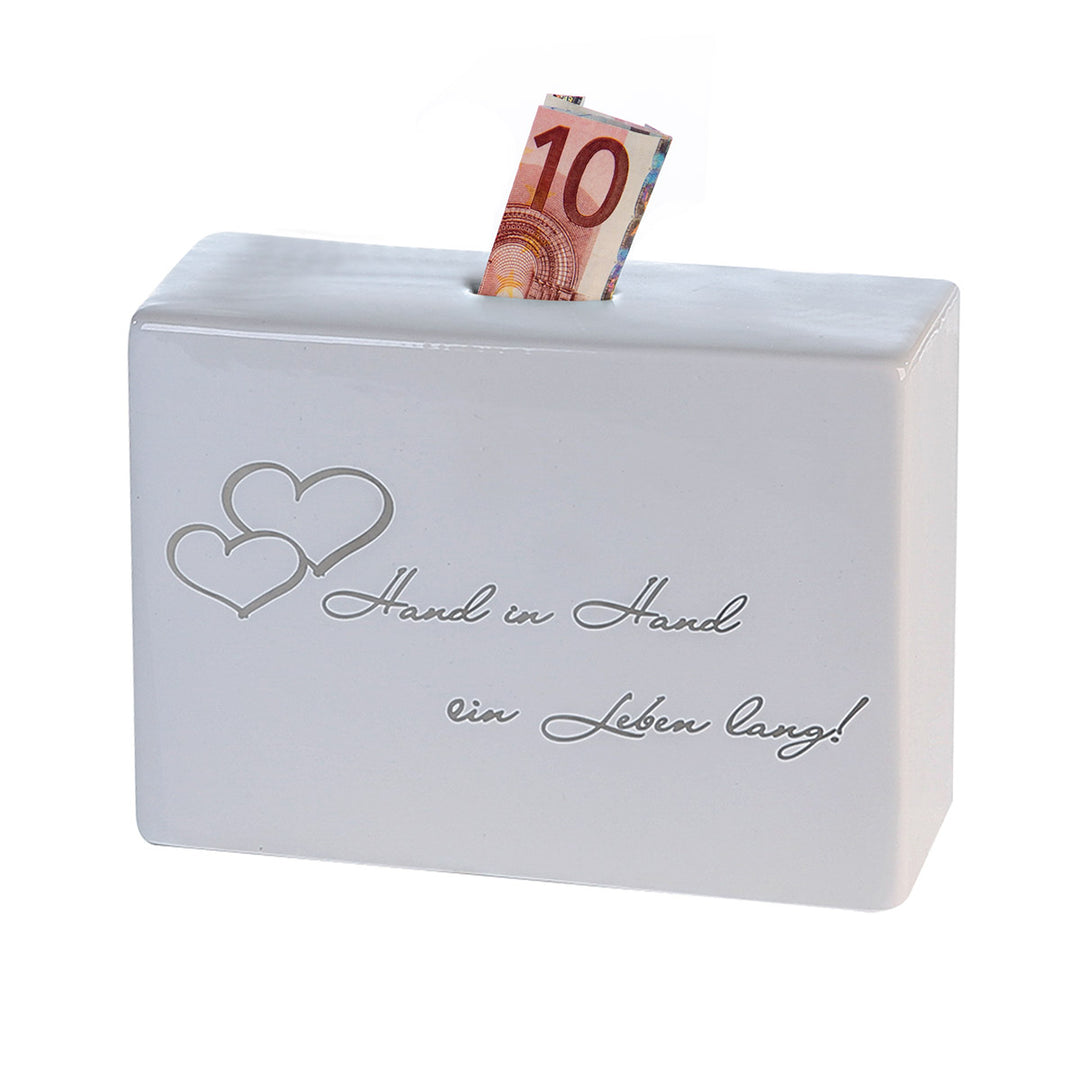 Ceramic Money Box Heart 'Dandelion'