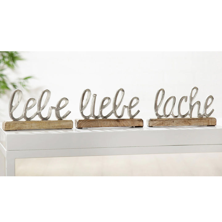 Aluminium Mini Lebe/Liebe/Lache+Base