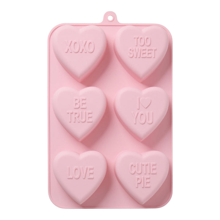 Silikon-Backform mit 6 Herzen- Weich Rosa