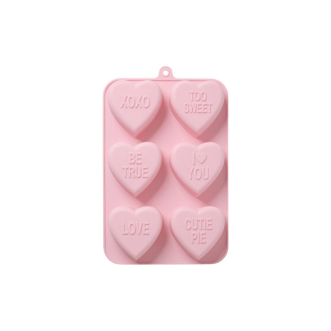 Silikon-Backform mit 6 Herzen – Weich Rosa